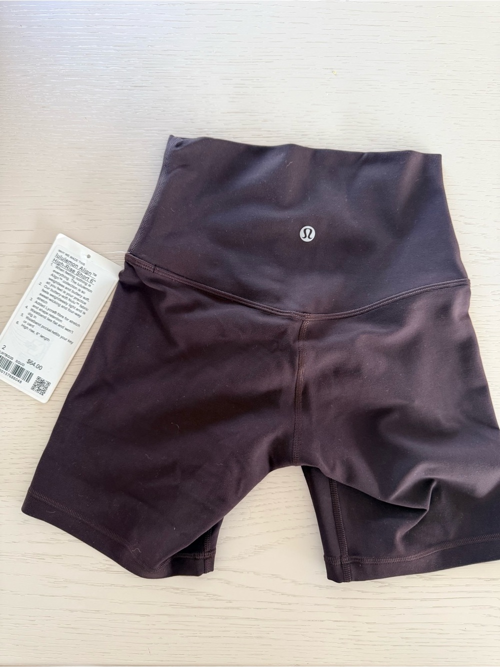 Lululemon align high-rise short 6” NWT dark brown sequoia